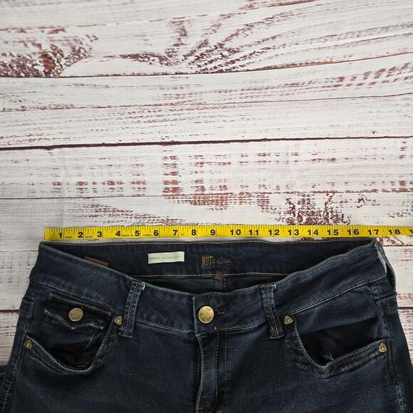 Kut From the Kloth Natalie High Rise Bootcut Jeans Sz 16 Dark Wash Flap Pockets - Picture 8 of 11